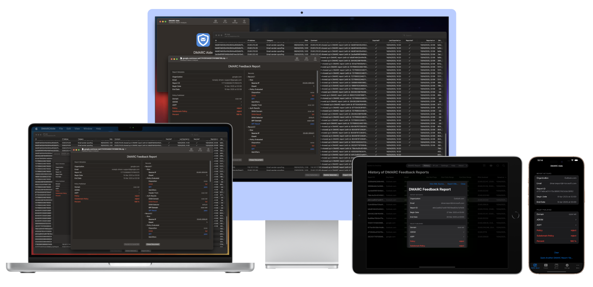 DMARC Aide sur Divers Appareils Apple